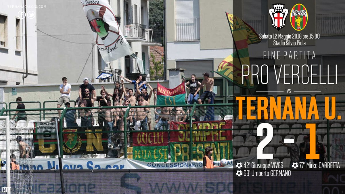 TernanaOfficial's tweet photo. 🔴 IN DIRETTA
🏟️Stadio Silvio #Piola
🔚 Finisce il match tra la @ProVercelli1892 e la @TernanaOfficial
#PRVTER 2⃣-1⃣
#ForzaFere ❤️💚 @Lega_B Serie🅱️ #FattoreB https://t.co/nYLrkfL0nh