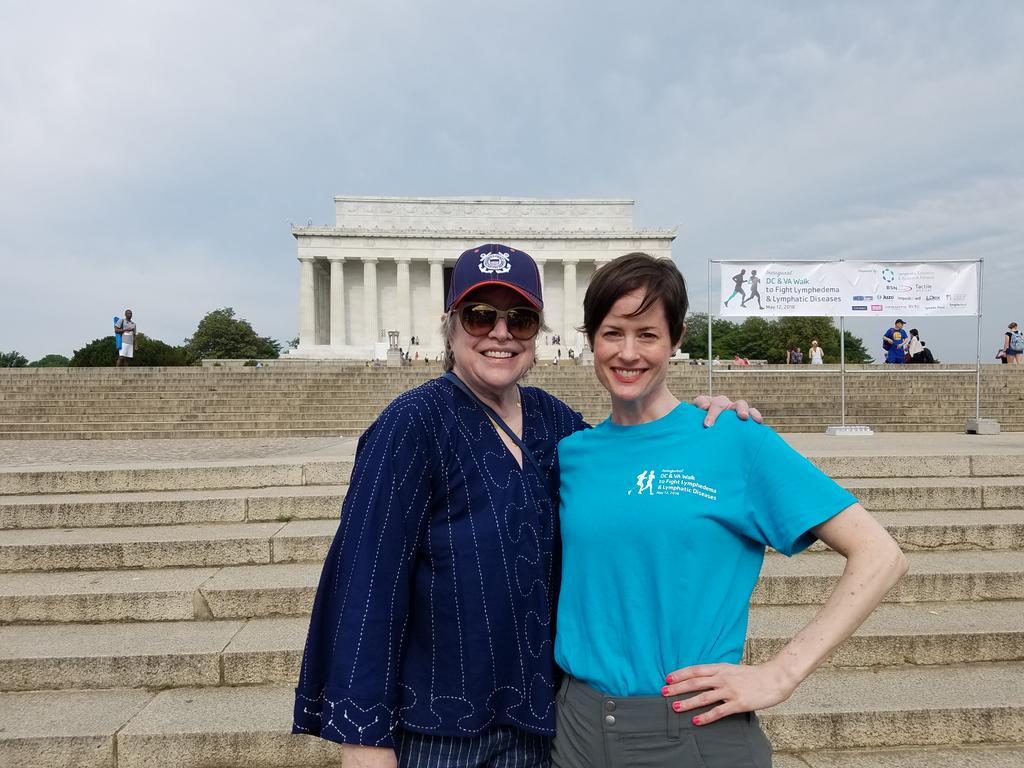 lymphedemadiary's tweet photo. Her best role yet,  #lymphedema champion. For me and @MsKathyBates. @LymphaticNet @brittavl #InauguralDCVAWalk https://t.co/eqWrvZ1dH2