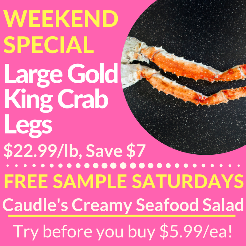 CaudlesCatch's tweet photo. #FreeSampleSaturdays!
Every Saturday is an excuse to try something new at Caudle's Catch, while you're grabbing some #GoldKingCrabLegs for only $22.99/lb try some Creamy #SeafoodSalad on display at all locations; #yum!
Don't forget your #MothersDay #dinner!
#KWAwesome #Weekend https://t.co/8QxySJ55aQ
