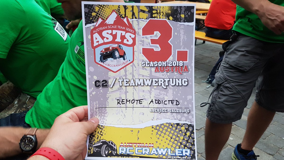 RemoteAddicted's tweet photo. Not too bad. My team and I finished 3rd at the Austrian Scale Team Series in Salzburg, Abersee
#rc #asts #asts2018 #austrianscaleteamseries #rcscaler #rccrawler #rclove https://t.co/z4KOP7C2ul