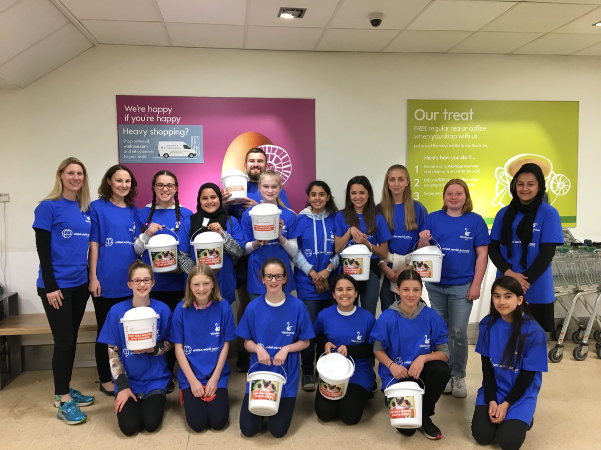 harrychapman21's tweet photo. @WaldegraveSch @teamUWS @waitrose Waldegrave Year 8 students packed bags for 5 hours in Waitrose. All students were a credit to the school and themselves. Delighted to say we hit 4 figures and raised a whopping £1069.80 for United World Schools!!! 🤩🤩🤩 #teachtheunreached https://t.co/OHCd91nh4a