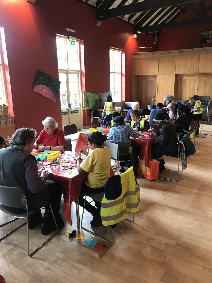 SuttonHouseNT's tweet photo. Yesterday our Recycled Teenagers and The Golden Spies came together for a workshop and performance on the Gypsy Caravan Theatre. We also had local YR 5&3 girls perform on Wednesday, and a grandparent and children workshop and shows today. #intergenerationalart #womenstories https://t.co/5eKmU5dxjj