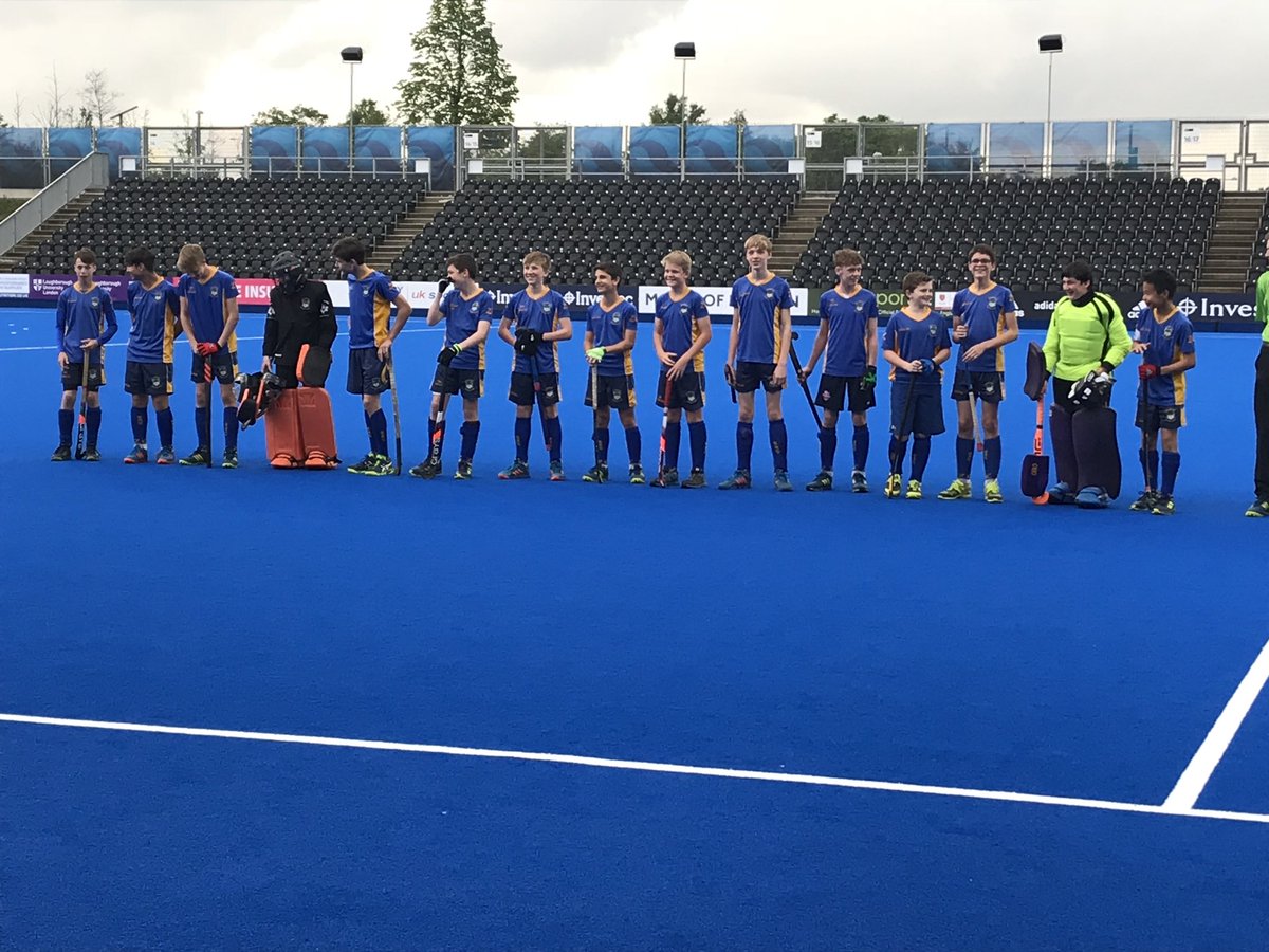 StourportHC's tweet photo. U14 Boys line up ready for 5th/6th Place! Best of luck Boys. Great venue, enjoy the moment. 💙💛 https://t.co/lXIM0E5k09