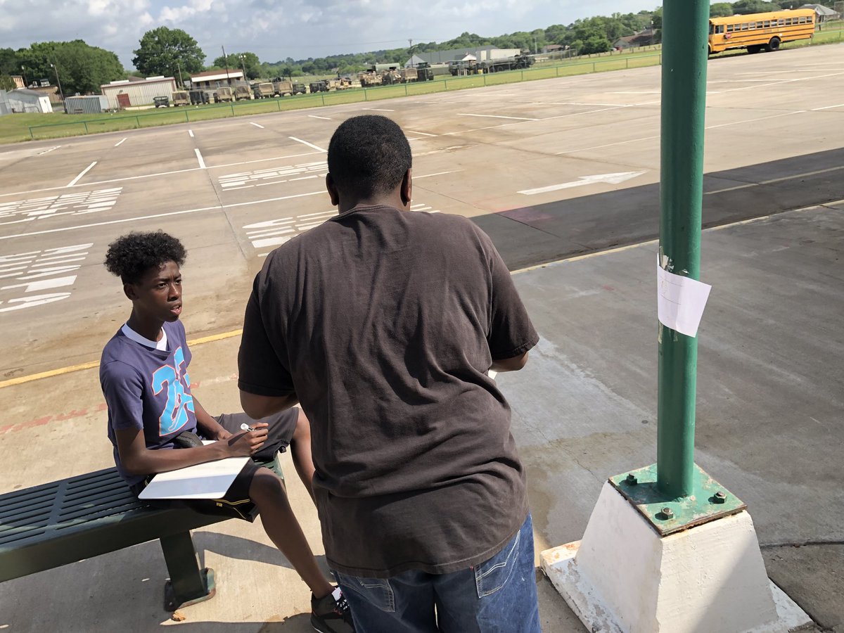 MattWamble's tweet photo. Saturday School students participating in a STAAR Math scavenger hunt!!#bJHPride@BrenhamISD https://t.co/h07NsJ8rQx