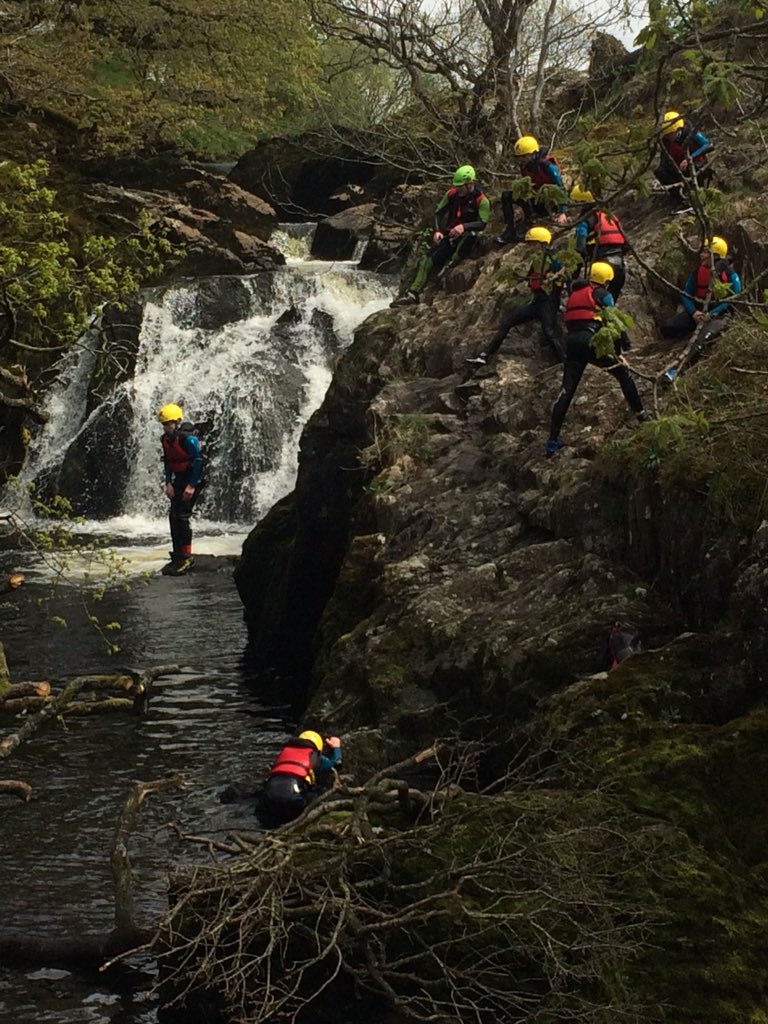 RAF cadets enjoying canyoning