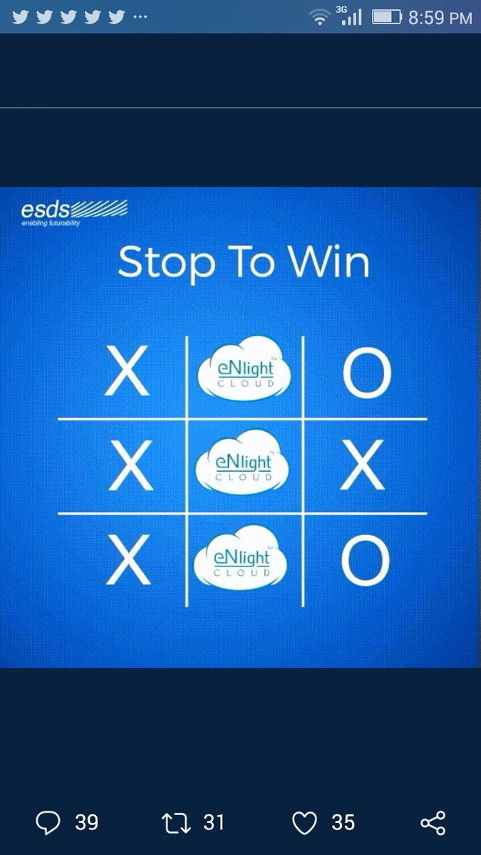 bloomingdesai's tweet image. Here Is My Screenshot  #TicTacToe #eNlightCloud #ESDSeNlight #ESDS  #ContestAlert 

Join

@anuanu12 @sadhawk12 @starvingout