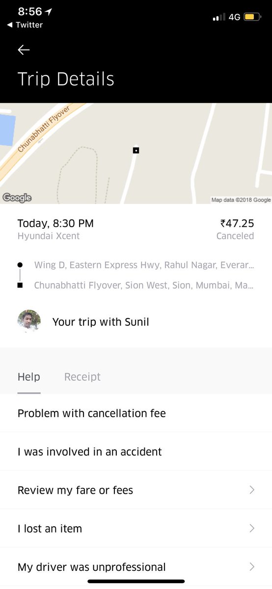 NehaKVora's tweet photo. @UberINSupport I waited for 16 mins for my driver. Tried calling him in these 16 mins bt his phone was  busy and later he cancelled my ride after waiting for 16 mins &amp; I was charged the cancellation fee in the top. This is ridiculous!!! https://t.co/2Dm1bbPNc3