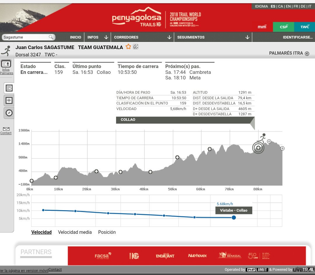 #PenyagolosaTrails | Los ultramaratonistas guatemaltecos Juan Carlos Sagastume y Charlie Sarmiento en su recorrido en el Campeonato del mundo de Trial.