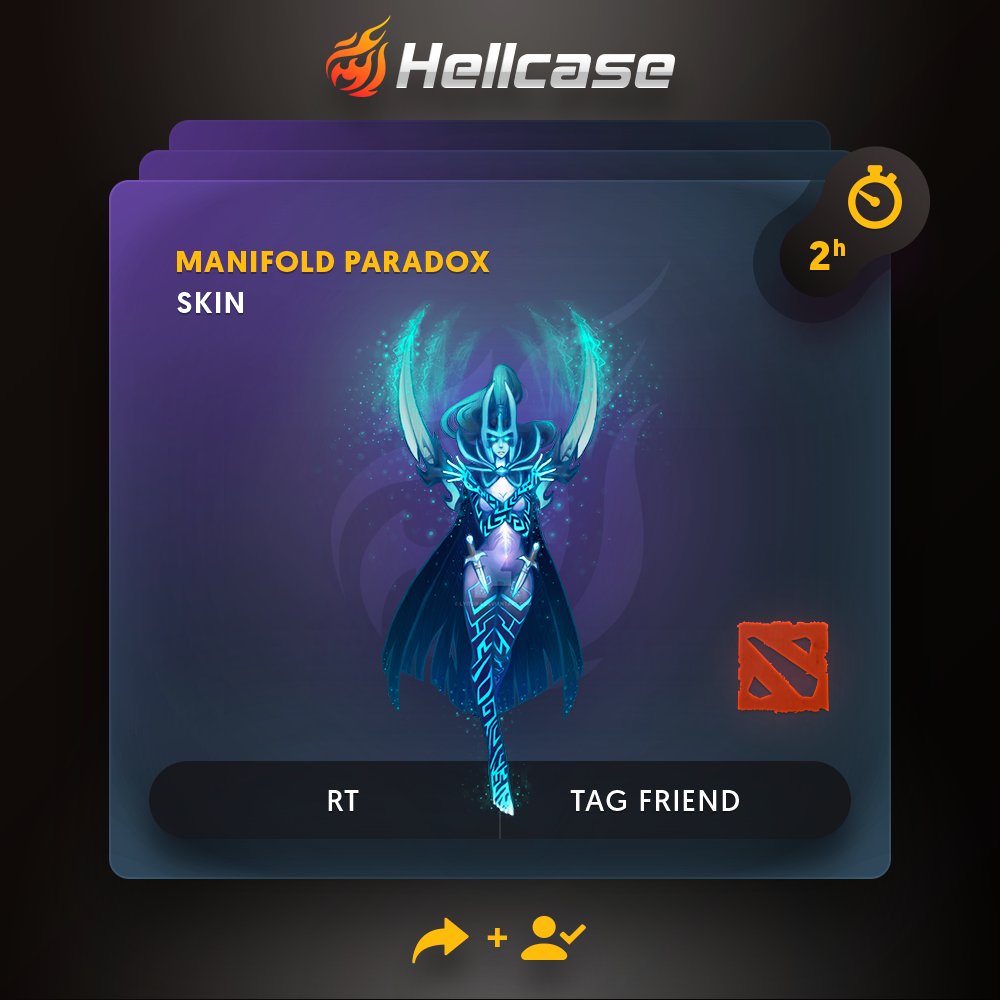 hellcase's tweet photo. 😈Hellcase DOTA 2 Giveaway!
🔻Click https://t.co/52nMTgwILC 
🔻Follow us + RT
🔻Tag your friend
💰The prize is Manifold Paradox!
⏳A winner in 2h! https://t.co/iHrBWTQj08
