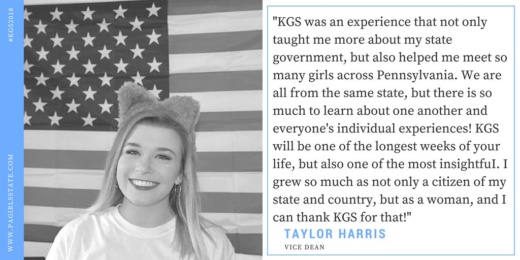 PAGirlsState's tweet photo. If you're interested in being at #KGS2018, time is running out! Alumni still reminisce on their time at Ship; just ask Taylor! Applications are due June 1. For more information and access to the app, go to https://t.co/3BZS5hnCdY https://t.co/qLINl5OuKS
