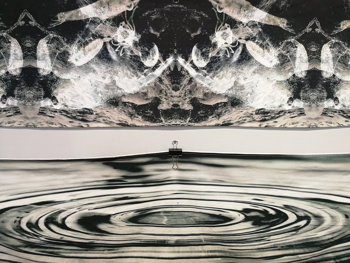 Fab afternoon chatting about art, science &amp; the environment with Karen Ingham <a href="/CraftintheBay/">CraftintheBay</a>.Head to see "Deluge" if you're in #Cardiff, Karen's plankton fabrics are stunning &amp; her exploration of the 'global riple' of our actions on the environment will leave you thinking.