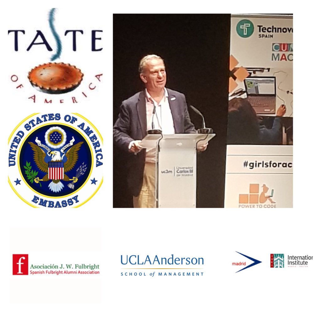 jdiazandreu's tweet image. Proud 2 introduce at the FINAL EVENT of @technovation by @empowertocode team at #Madrid #Spain our sponsors such as @TasteOfAmericaE @AsocFulbright @uclaaanspain @uclaanderson @uc3m @AmericanSpacemadrid @usembassymadrid @VectorITC_Group @MadridFly #CODEGirl #STEMeducation 4 Girls