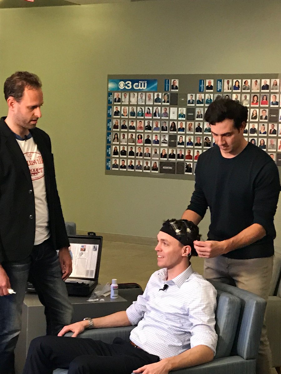 zschonbrun's tweet photo. Why is @PatGallenCBS3 wearing an EEG and swinging a bat? 🤔🤔🤔 Tune in to @CBSPhilly on Monday morning to find out! #performancecortex @deCervoProfile https://t.co/zE5COzXQma