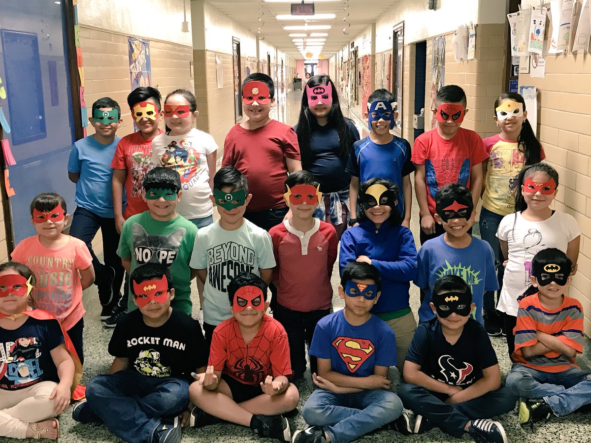 Mrs_LGarcia's tweet photo. “But Ms. Garcia, a lot of us don’t have superhero shirts for Review day.” I had a mini surprise for them, SUPERHERO MASKS! #anythingformykiddos #SuperheroSTAARReview #anythingtoseeasmile @Marvel @Avengers @DPISD_DWE #IBelieveinYOU #kidsdeserveit https://t.co/BsQu50jqM2