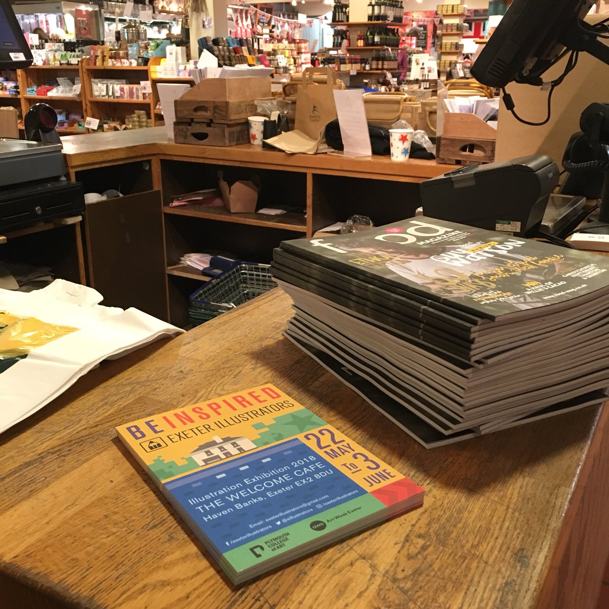 eillustrators's tweet photo. Promotional flyers @DartsFarm #BeInspiredExhibition2018 #BIE2018 #illustration #illustrationexhibition #supportlocalartists #TheWelcomeCafe @ArtWeekExeter @Exeter_Hour @Devon_Hour https://t.co/GQbZ1zCKdw