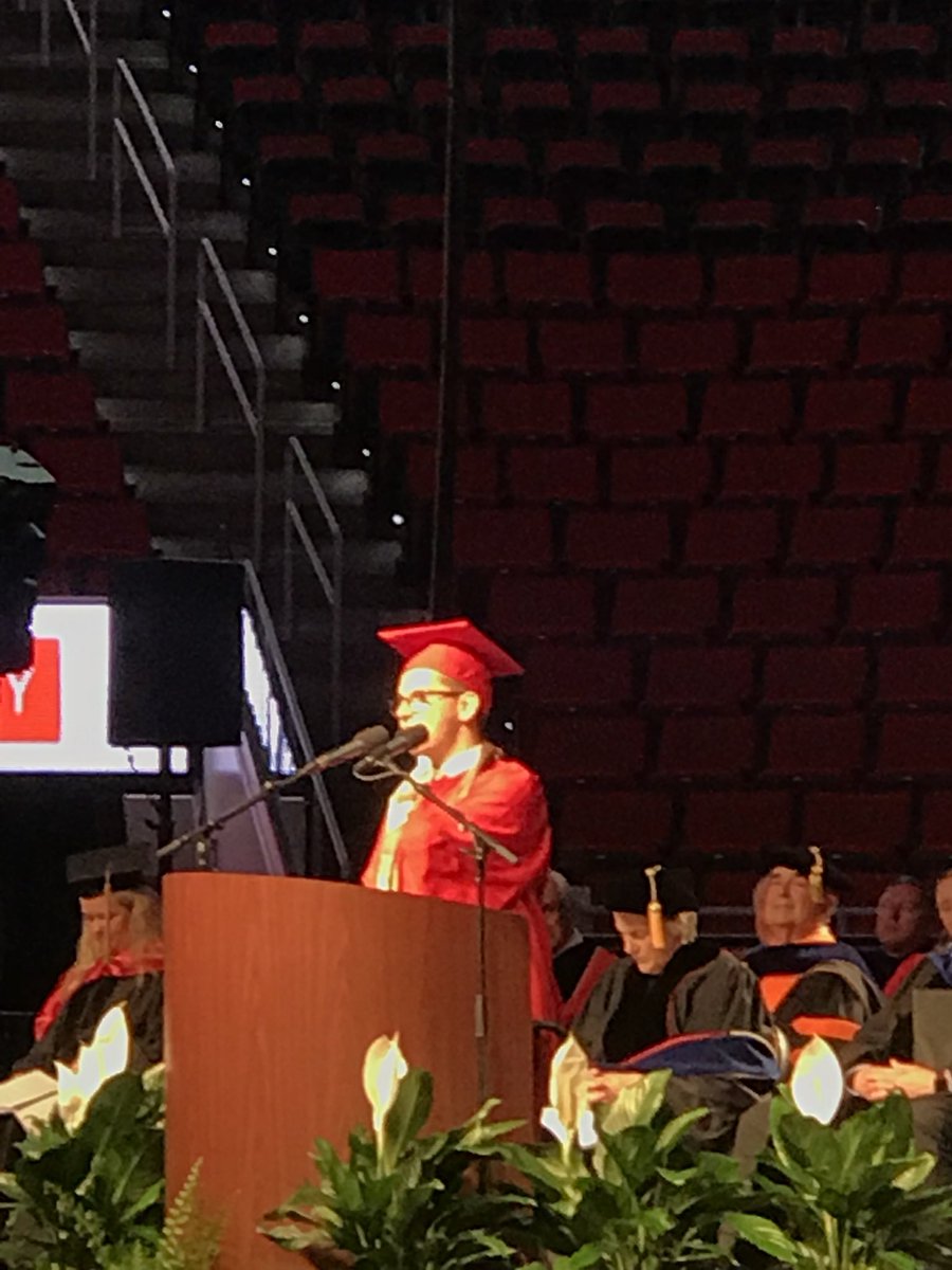 lewis_sheats's tweet photo. Patrick gave the best student graduation speech I’ve ever heard - way to go @PSchill_1994! #NCState18 #ThinkandDo #GoChangeTheWorld https://t.co/LcJzItotzU