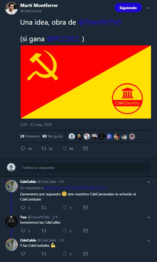 PCTC_CC's tweet photo. Los recientes rumores del posible inicio de una guerra y los comentarios de carácter bélico y antidemocrático de parte de los simpatizantes del @PCCDCC son un motivo de gran preocupación para nuestro partido, donde estamos 100% comprometidos por la paz y la democracia. https://t.co/dRwohXaVdD