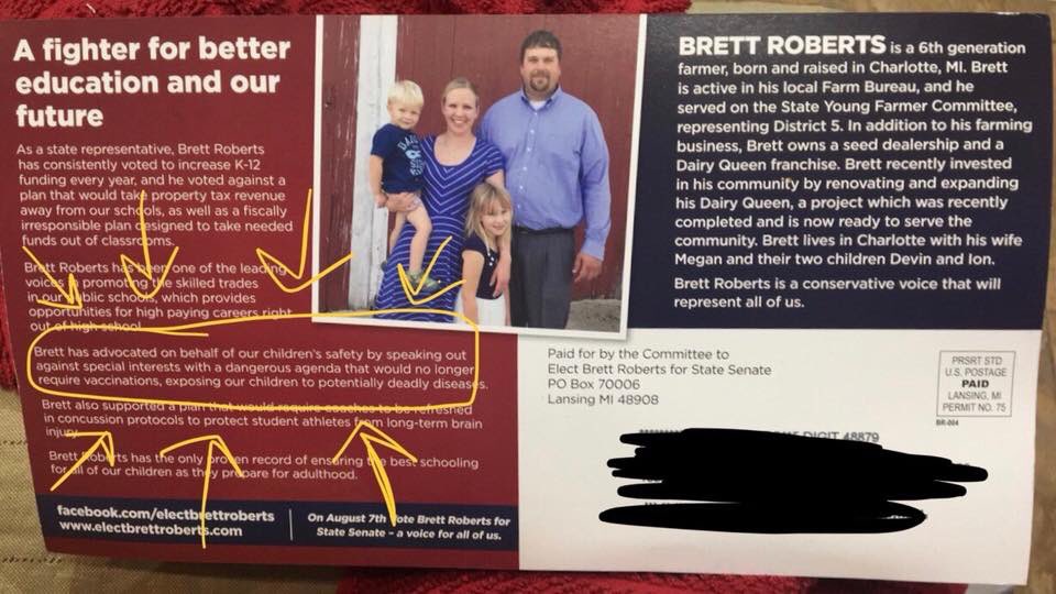 Be informed before you vote! Senate district 5 - Tom Barrett supports medical freedom and parental rights unlike his opponent Roberts. We support Tom Barrett for  District 5!