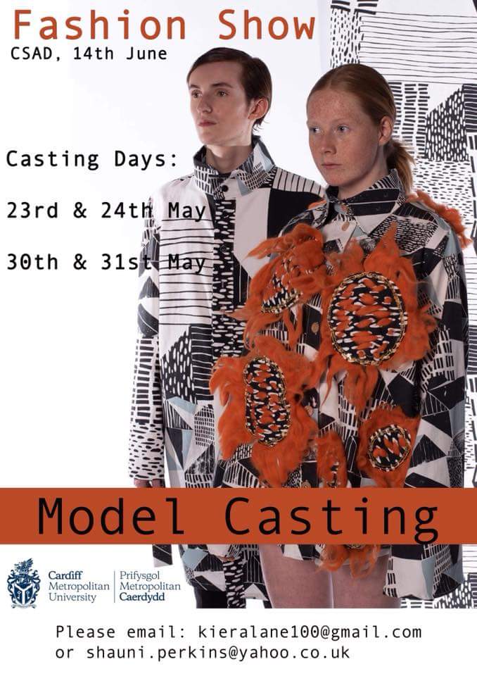 CSADRep's tweet photo. The @CSADFashion Students need Models both male and female for their Fashion Show! Send them an email if you're interested https://t.co/4v6N6hMY3G