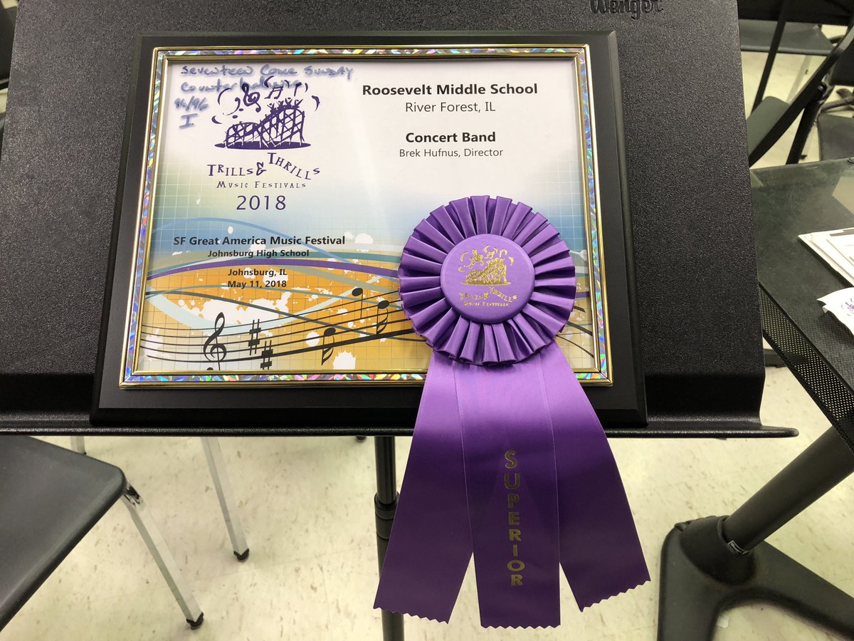 Brek Hufnus (@rooseveltband) on Twitter photo Congratulations Roosevelt Concert Band <a href="/RooseveltBand/">Brek Hufnus</a> on your Superior Performance Friday at the Trills and Thrills/Six Flags Music Festival! #d90learns Congratulations Roosevelt Concert Band <a href="/RooseveltBand/">Brek Hufnus</a> on your Superior Performance Friday at the Trills and Thrills/Six Flags Music Festival! #d90learns