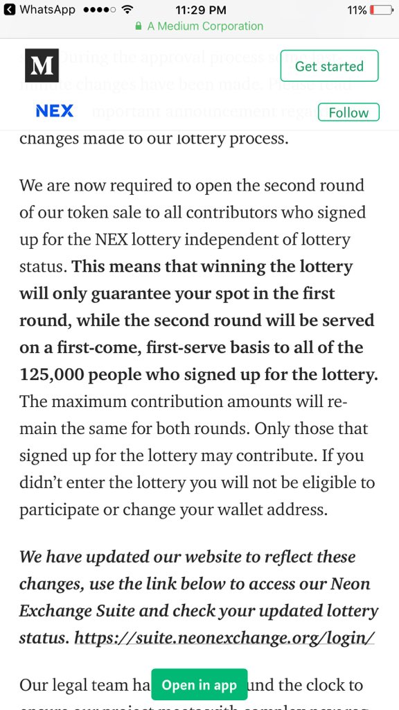 BkkCowboy's tweet photo. @neonexchange @Medium there is a fake post on medium saying tokensale is open. It is accepting contributions through a .org.in link. Report! https://t.co/P032YUzQ7L