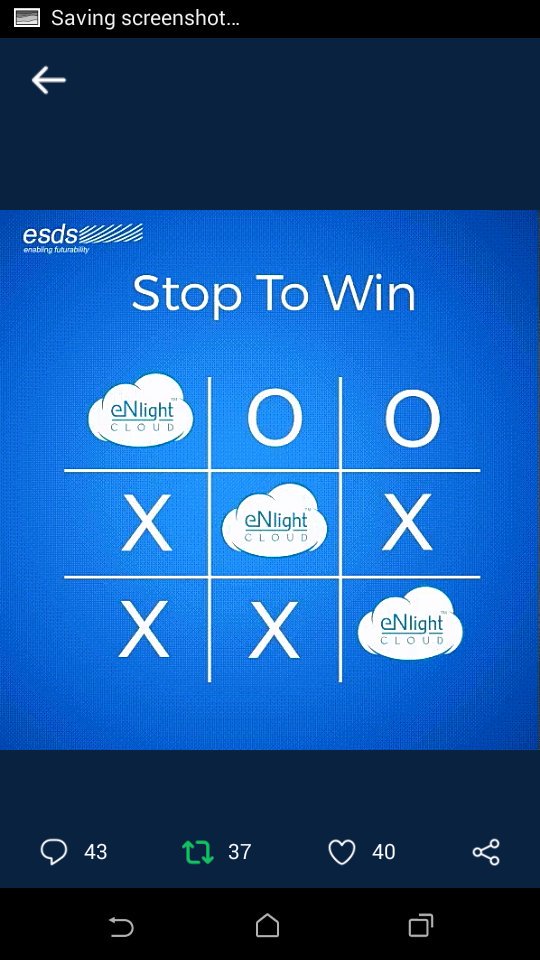 goregoangori's tweet image. #TicTacToe  #eNlightCloud.  #ESDSeNlight.  #ESDS  #ContestAlert   Join @Gaurang321 @dineshM35 @lavinapunjabi