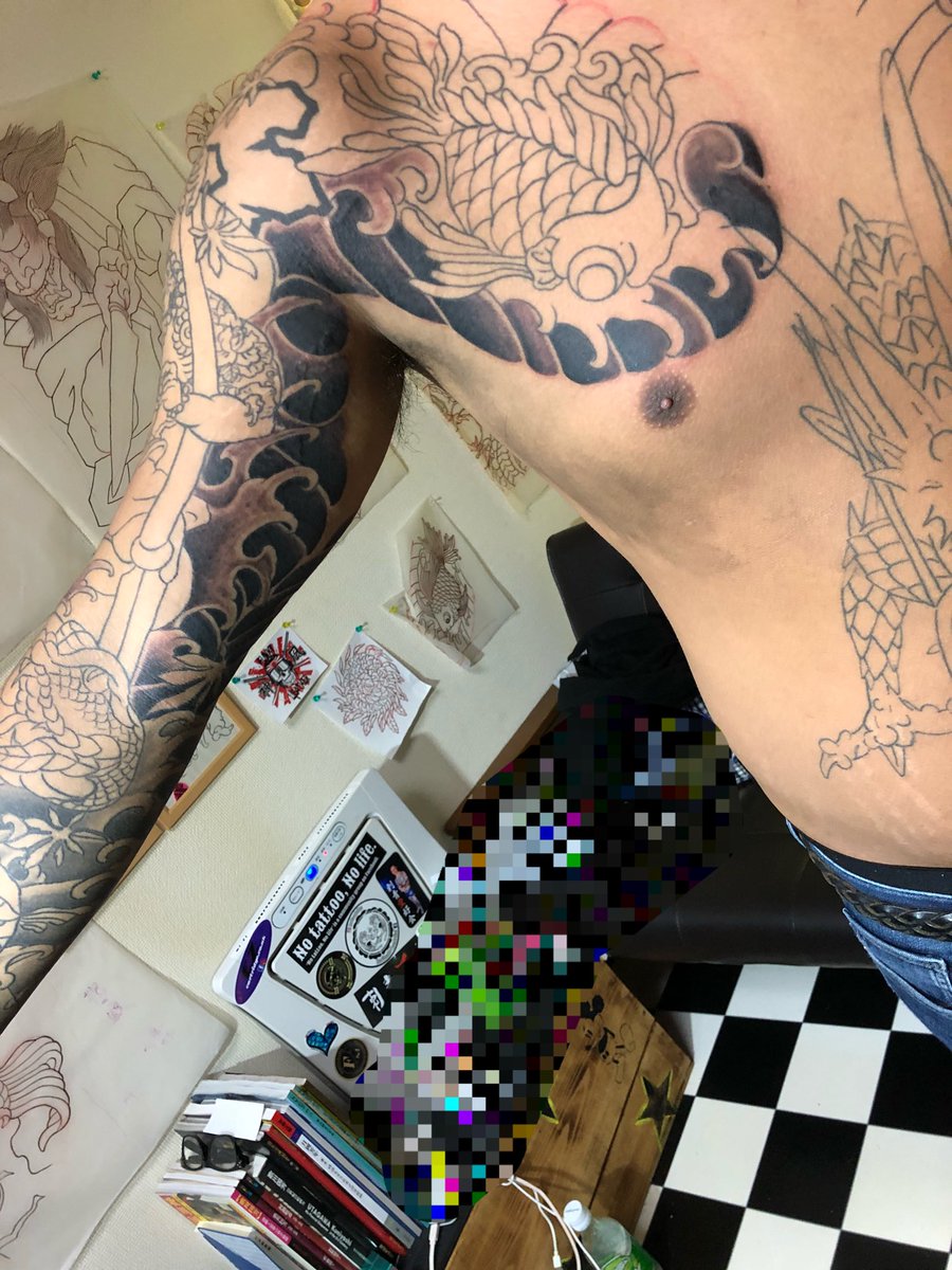 NotattooNolife's tweet photo. 久々仕事しました
腹の龍は関係ないです
#tattoo #irezumi
#inked #horishino
#ezcartridge #dinamicink
#japan #tokyo #nishikasai https://t.co/W7DbBPB9zS
