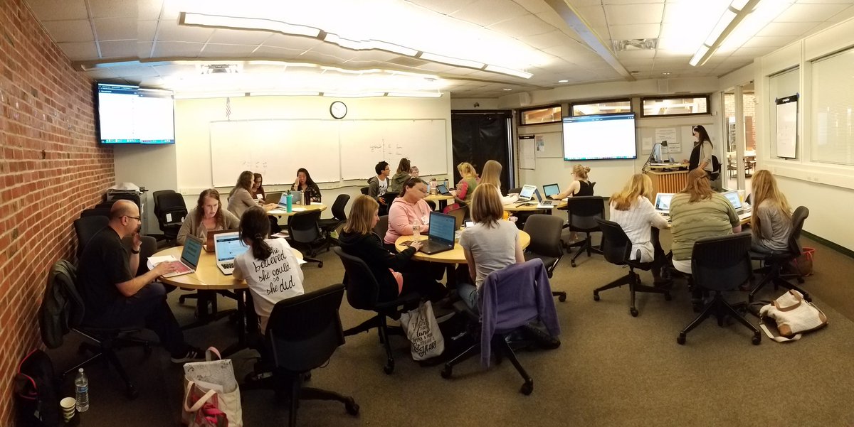 SabrinaMcD's tweet photo. Day 1 Cohort 1 of #EMpowered18 @Cbustamante2222 @krausecenter @KCImaths https://t.co/ad3gJFBrJX