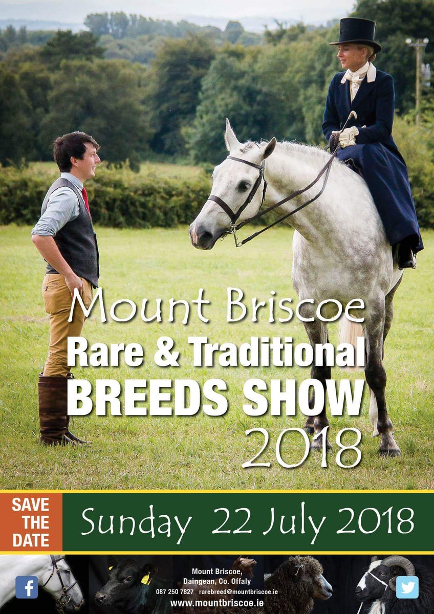 A date for your diary <a href="/Mt_Briscoe/">MtBriscoeOrganicFarm</a> #RareBreeds #Agriculture Show 
on Sunday July 22.
Come and learn about Ireland Rare &amp; Native Breeds. From cattel, sheep , horses ,pigs, goats, chickens.and so much more a great day out in #Offaly. 
#visitoffaly 
#Farming
mountbriscoe.ie