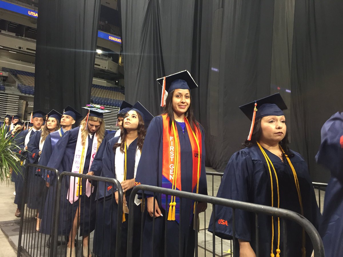 UTSA's tweet photo. So many first-gen students are crossing the stage today! You’re an inspiration, ‘Runners. 🧡 #UTSA #UTSAGrad18 #FirstGenUTSA @utsa_first2go https://t.co/oBggPMzgbh