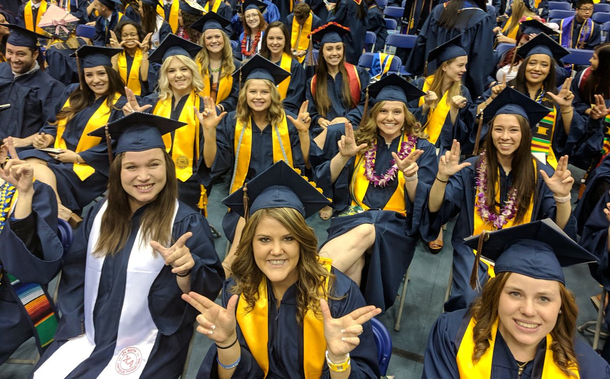 NAUAlumni's tweet photo. First grads to cross the stage today: Franke College of Business & Health & Human Services π #AlmostAlum https://t.co/Huua0y1OA7