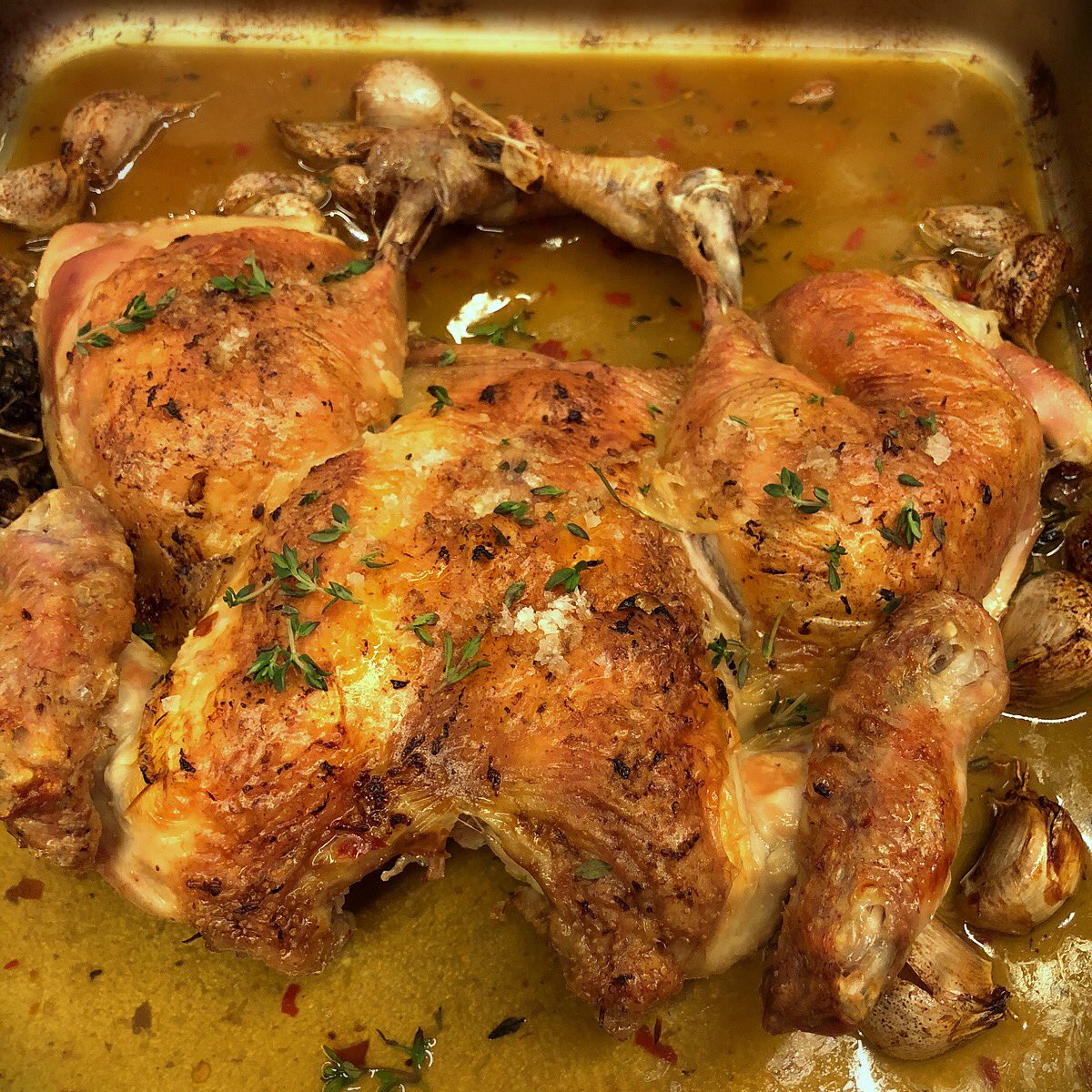 Nigella_Lawson's tweet photo. Chicken out of the oven now and resting for pre-Eurovision feast #Eurovision2018 https://t.co/V3oOh98B2A