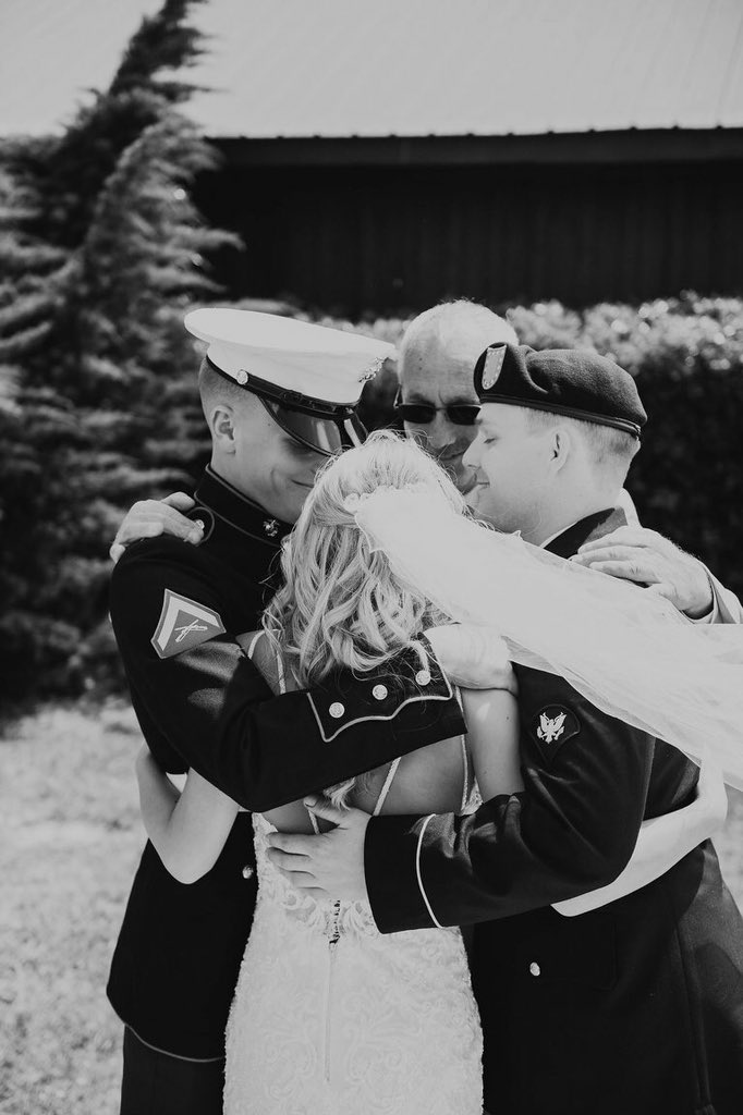 becwade19's tweet image. This day was a dream! Especially my first look with my dad and brothers. I’m so thankful for the bond we all share and that they all could be home to walk me down the aisle.❤️ #cantbebroken