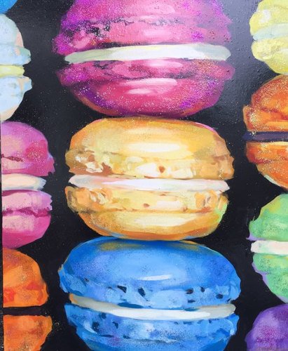 Just a bite or two! gallery-orange.com #nolaart #macaroon art