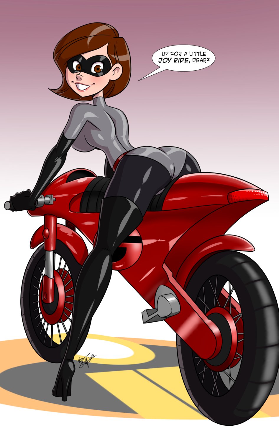 Aeolus On Twitter Elastigirl Offers Up A Chance To Ride Her Brand New Bike Happy Mother S
