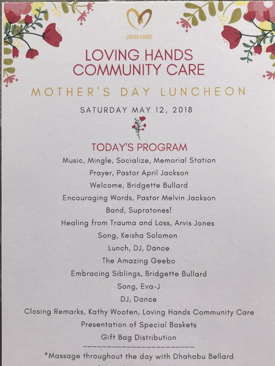 Pleased to welcome mothers and siblings to the 11th annual Mother’s Day Celebration #MendBrokenHearts #LovingHandsCC #mothersday
