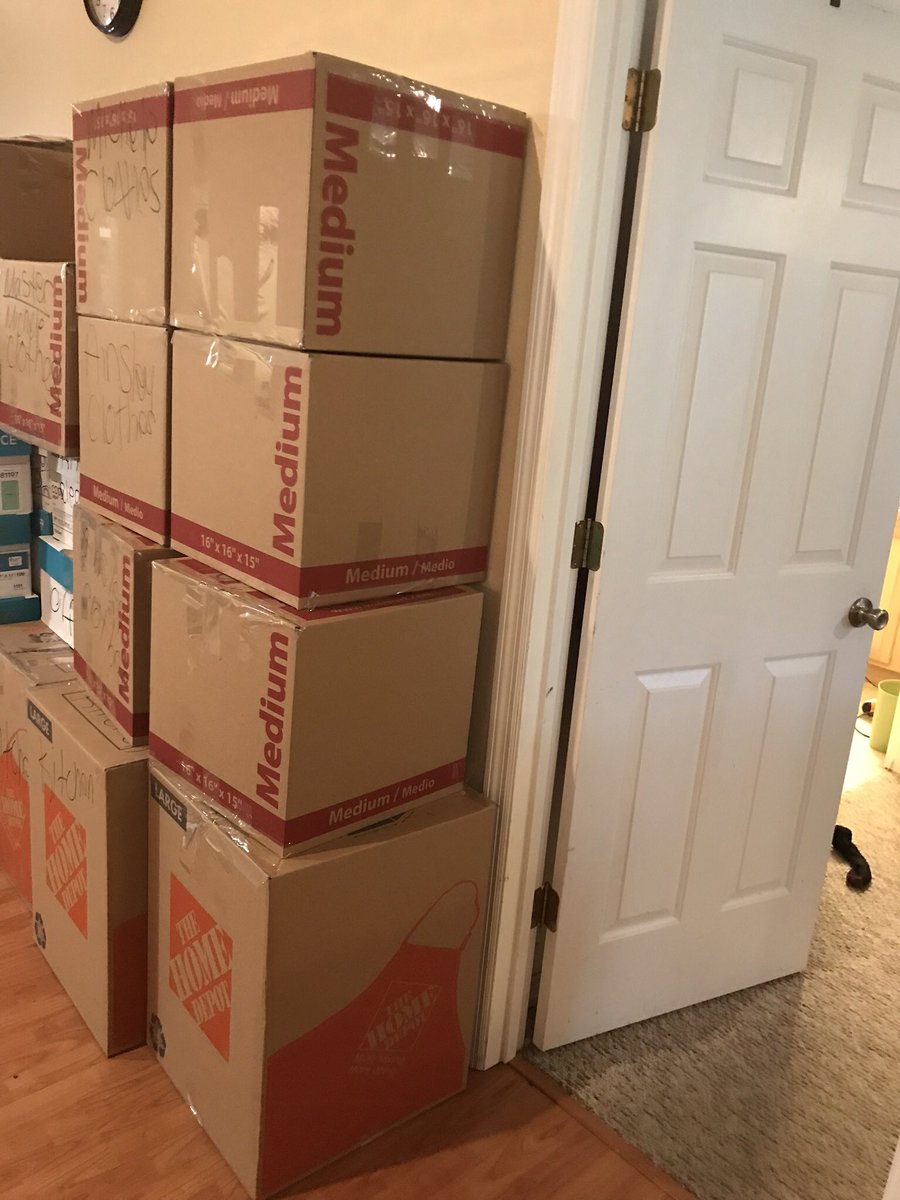It’s moving weekend in the Conte house. Closing on selling our old house and closing on new house all on Monday. The boxes just keep getting higher. #ifyoucandreamityoucandoit #whatwasithinking