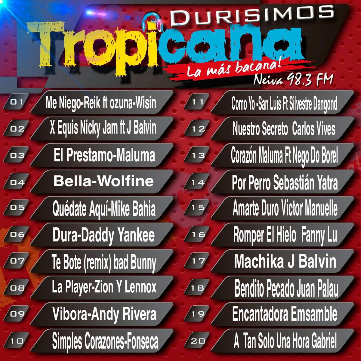 TropiNeiva's tweet photo. Los #Durisimos Sábados de 10 am a 12 pm https://t.co/ZY5UneVPvg