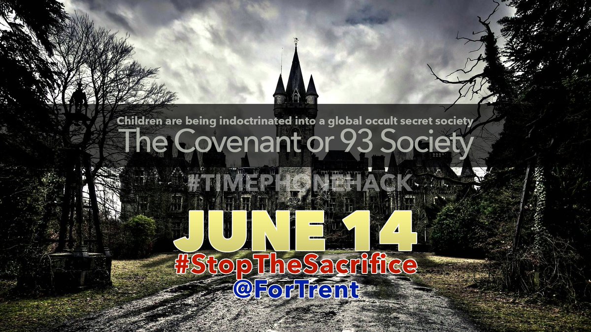 truthleaksorg's tweet photo. Children are being indoctrinated into a global secret society The Covenant or 93 Society on June 14 #StopTheSacrifice #TimePhoneHack https://t.co/O33tV1kmvy