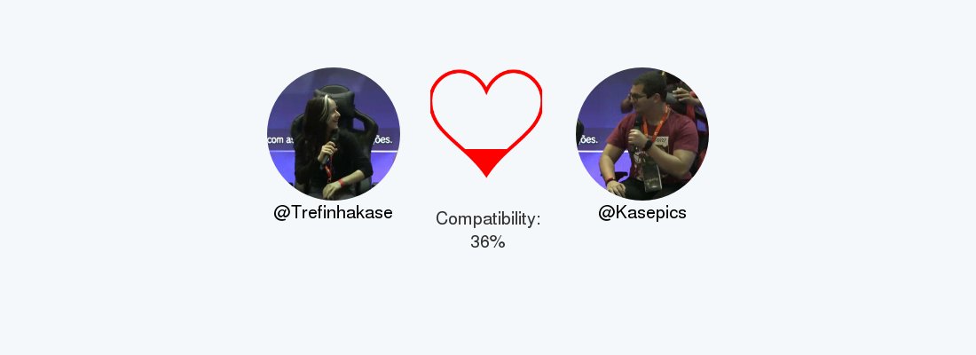 Trefinhakase's tweet photo. My love compatibility with @Kasepics is 36%

Calculated with https://t.co/XPC2YrtL2F

. https://t.co/IyngTRrf9j