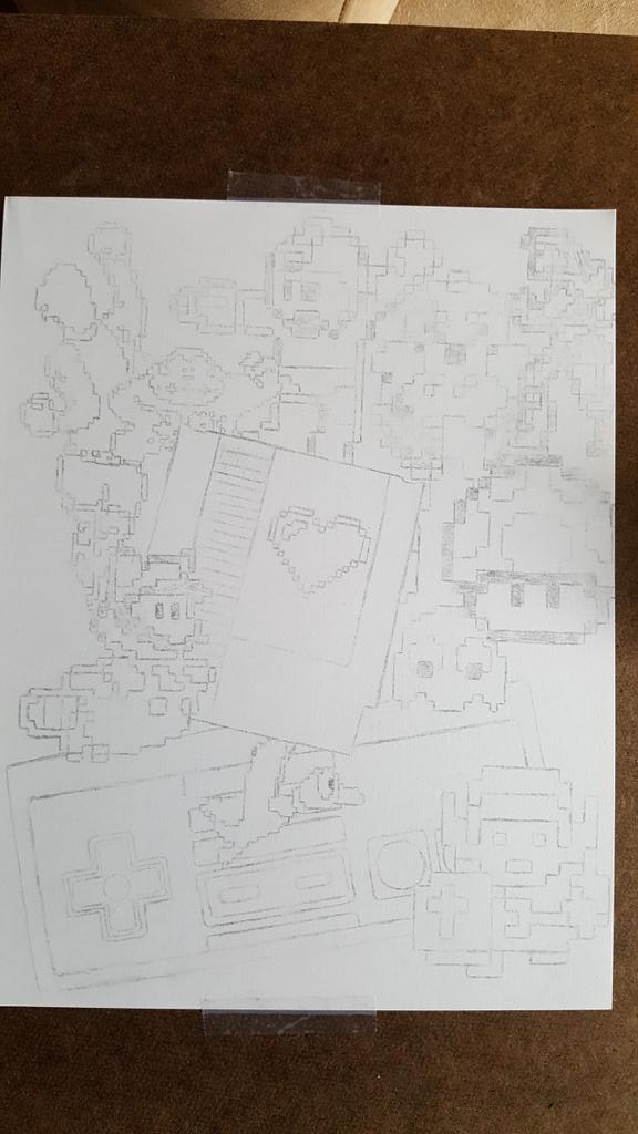 retrogamergirls's tweet photo. Yay artwork in progress cant wait til the pen and ink stage! #8bit #retro #artwork #nintendo #gamergitl #art https://t.co/ru9egQDgrX