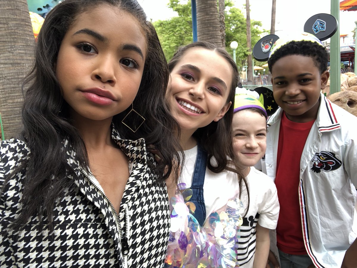 The cast of RavensHome is celebrating PixarFest at Disneyland during
