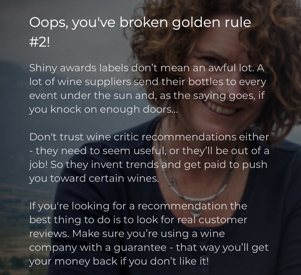 For the record I have never invented trends and never been paid for pushing people to certain wines. Care to elaborate on the allegations <a href="/NakedWines/">Naked Wines UK</a>