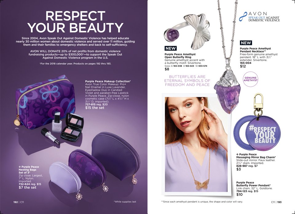 Here’s a way you can support putting an end to #domesticviolence. Purchase one of these beautiful new #genuineAmethyst jewelry pieces and Avon will donate a portion of the proceeds to programs dedicated to that cause. avonladynj.com/2018/05/05/avo…