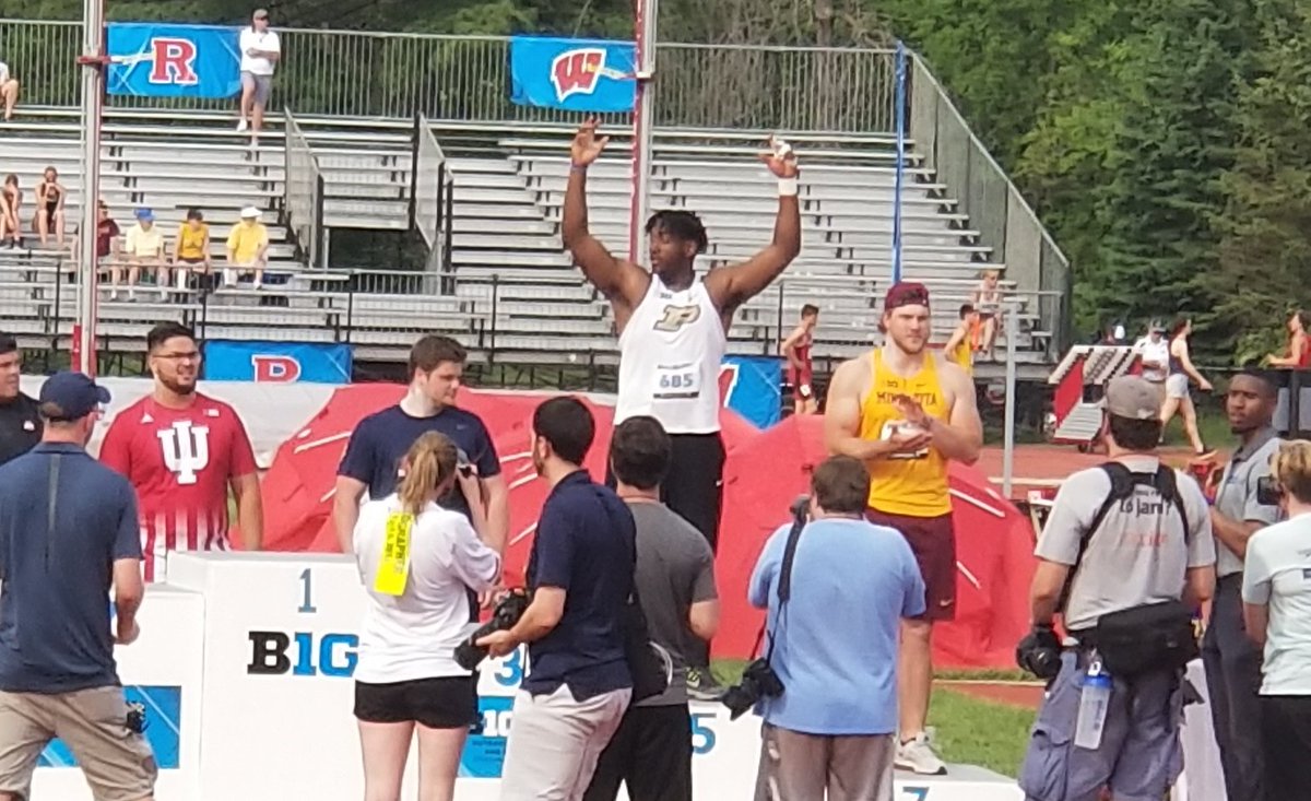 BDtrack's tweet photo. Congrats to BD track alum Jalil Brewer! As a redshirt freshman for Purdue, Jalil takes 5th at the Big Ten Championships in the shot put! https://t.co/3lY4363caW