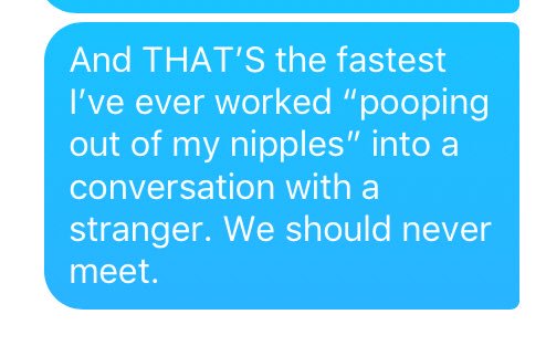 carriegravenson's tweet photo. What it’s like to meet me on #tinder. Ah, the modern dating scene. https://t.co/p4mrJjqArr