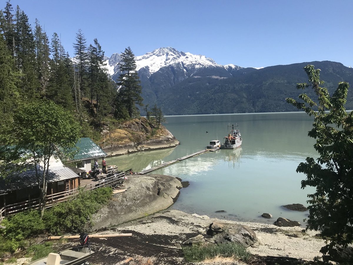 chloriteclayre's tweet photo. Bedroom views from Bear Bay lodge. #bearbay #bute2018 #phdlife #turbiditytime #snowmelt #rockies #snowcapped #🇨🇦 #sampling https://t.co/mLSTlw7IyO