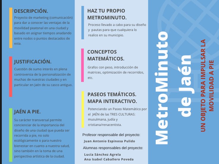 DepMatCatalina's tweet photo. Presentación en la Feria de la Ciencia de Granada del Proyecto MetroMinuto de Jaen: Una ciudad a pie. Un servicio público a nuestra ciudad para concienciar de la importancia de recuperar los principales enclaves para el viandante. Gracias Lucía y Ana por vuestro gran trabajo. https://t.co/AsCPFiSCe0