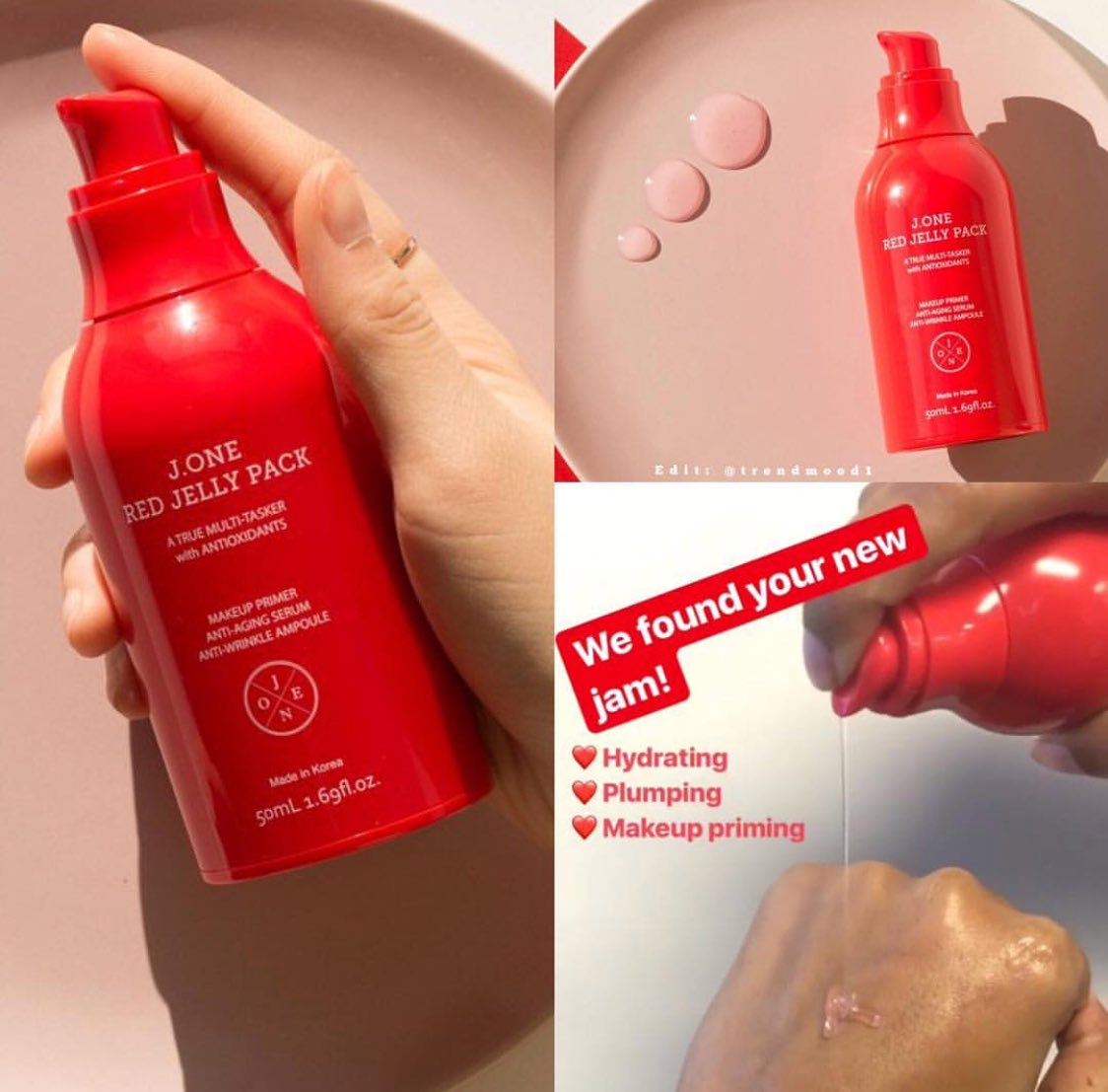 Trendmood New Product By Glowrecipe J One Red Jelly Pack An Ampoule And Primer In One This Rosy Hued Multitasker Instantly Boosts Skin S Natural Anti Aging Powers While Simultaneously