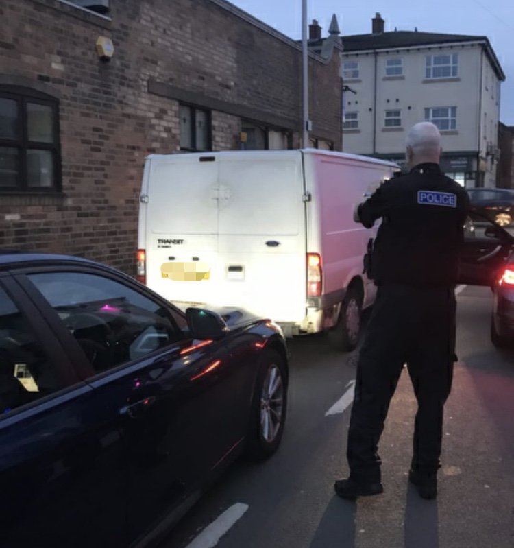 Trafficwmp's tweet photo. Good evening again from C Unit, one of our first jobs of the evening over on @SandwellPolice was to stop this #stolen vehicle that was on cloned plates. Preemptive tactics were used to prevent a pursuit &amp;/or damage. #Result #CellSpaceForOne #WeWin https://t.co/p61GCTfrwg